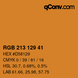 Color code: RGB 213 129 41 | qconv.com