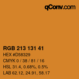 Color code: RGB 213 131 41 | qconv.com