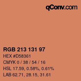 Color code: RGB 213 131 97 | qconv.com