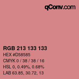 Farbcode: RGB 213 133 133 | qconv.com