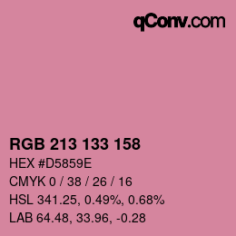 Color code: RGB 213 133 158 | qconv.com