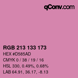 カラーコード: RGB 213 133 173 | qconv.com