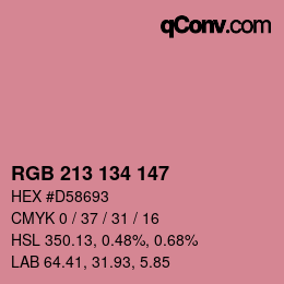Color code: RGB 213 134 147 | qconv.com