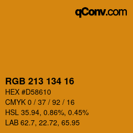 Color code: RGB 213 134 16 | qconv.com