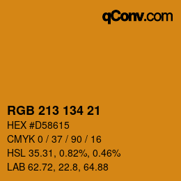 Color code: RGB 213 134 21 | qconv.com