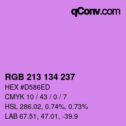 Color code: RGB 213 134 237 | qconv.com
