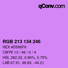 Color code: RGB 213 134 246 | qconv.com