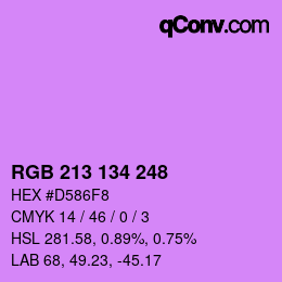 Color code: RGB 213 134 248 | qconv.com