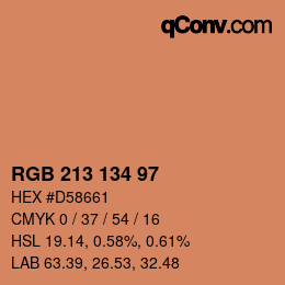 Color code: RGB 213 134 97 | qconv.com
