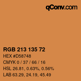 Color code: RGB 213 135 72 | qconv.com