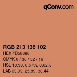 カラーコード: RGB 213 136 102 | qconv.com