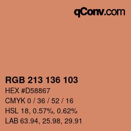 カラーコード: RGB 213 136 103 | qconv.com
