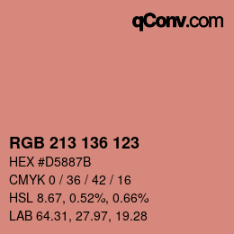 Color code: RGB 213 136 123 | qconv.com