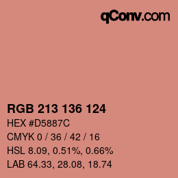 Color code: RGB 213 136 124 | qconv.com