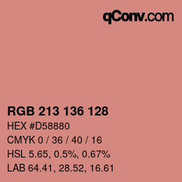 Color code: RGB 213 136 128 | qconv.com