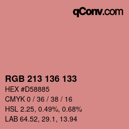 Color code: RGB 213 136 133 | qconv.com