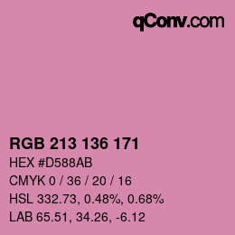 Color code: RGB 213 136 171 | qconv.com