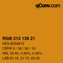 Color code: RGB 213 136 21 | qconv.com