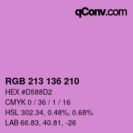 Color code: RGB 213 136 210 | qconv.com