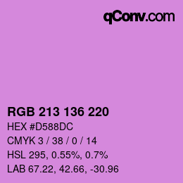 Color code: RGB 213 136 220 | qconv.com
