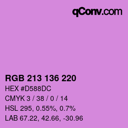 Color code: RGB 213 136 220 | qconv.com