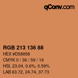 Color code: RGB 213 136 88 | qconv.com