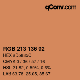 Color code: RGB 213 136 92 | qconv.com