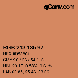 Color code: RGB 213 136 97 | qconv.com