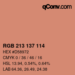 Color code: RGB 213 137 114 | qconv.com