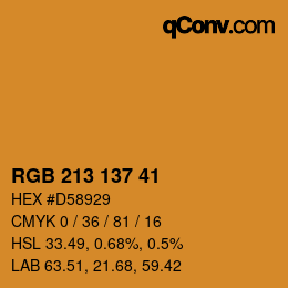 Color code: RGB 213 137 41 | qconv.com