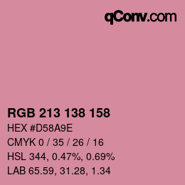 Color code: RGB 213 138 158 | qconv.com