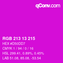 Color code: RGB 213 13 215 | qconv.com