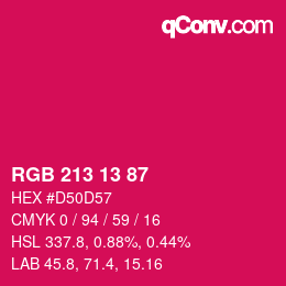 カラーコード: RGB 213 13 87 | qconv.com