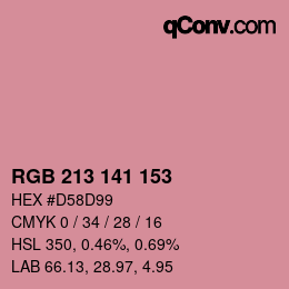 Código de color: RGB 213 141 153 | qconv.com