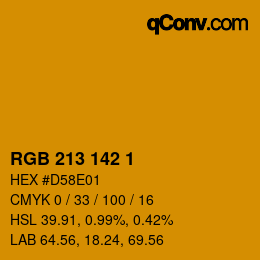 Color code: RGB 213 142 1 | qconv.com