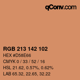 Color code: RGB 213 142 102 | qconv.com