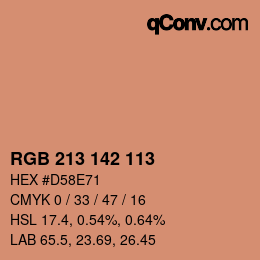 Color code: RGB 213 142 113 | qconv.com