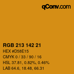 Color code: RGB 213 142 21 | qconv.com