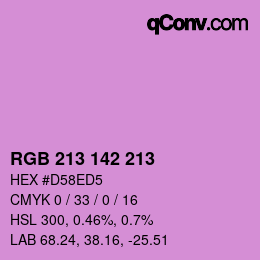 Color code: RGB 213 142 213 | qconv.com