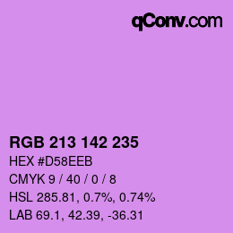 Color code: RGB 213 142 235 | qconv.com