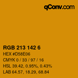 Color code: RGB 213 142 6 | qconv.com