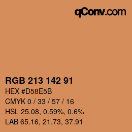 Color code: RGB 213 142 91 | qconv.com