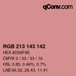 Color code: RGB 213 143 142 | qconv.com