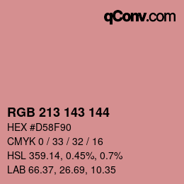 Color code: RGB 213 143 144 | qconv.com