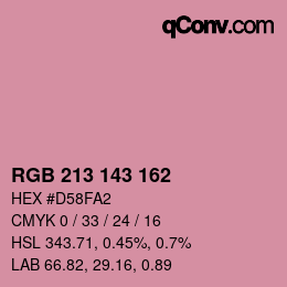 Color code: RGB 213 143 162 | qconv.com