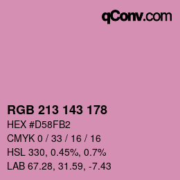 Color code: RGB 213 143 178 | qconv.com