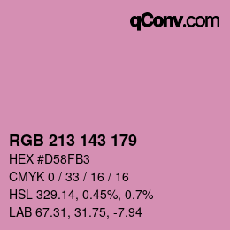Color code: RGB 213 143 179 | qconv.com