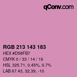 Color code: RGB 213 143 183 | qconv.com