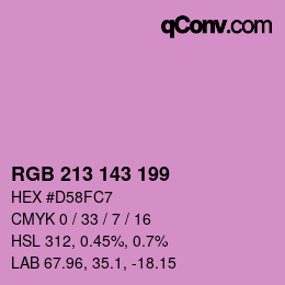 Color code: RGB 213 143 199 | qconv.com