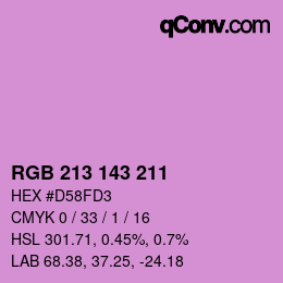 Color code: RGB 213 143 211 | qconv.com